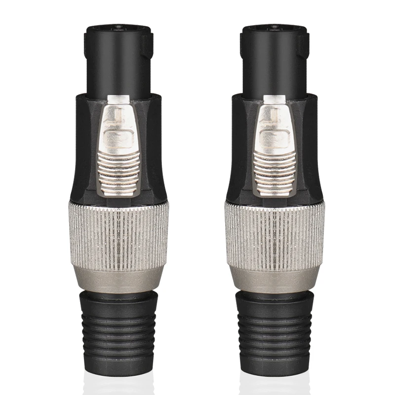

2PCS ABS Housing Ohm Plug Speaker Jack Accessories NL4FC Speaker Connector 4 pole 4 pin Male audio cable adapter