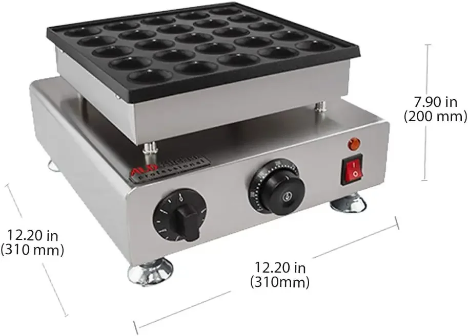 Mini Dutch Pancake Maker Poffertjes Iron 25 Pcs  Nonstick  110V (25 Pcs) 2