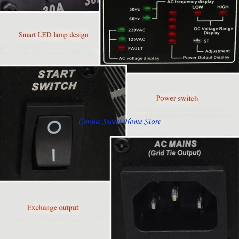 LXAF 600W 넓은 전압 입력 그리드는 홈 오피스 실외 사용을 위한 태양광 인버터 연결