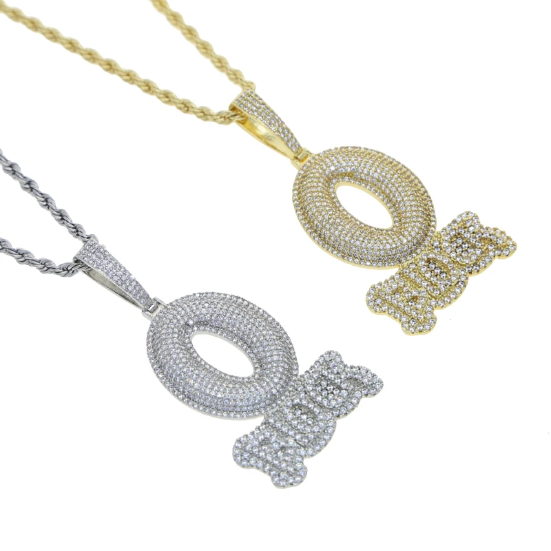 Unise - Portachiavi con ciondolo a forma di lettera XO, stile hip hop, per donne e uomini, con zirconia cubica, accessorio regalo creativo (XO argento