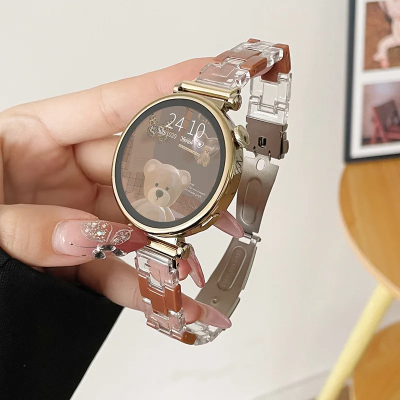 Rainbow Resin Watch Strap - Clear Strap Bracelet Accessory in 18mm, 20mm, and 22mm