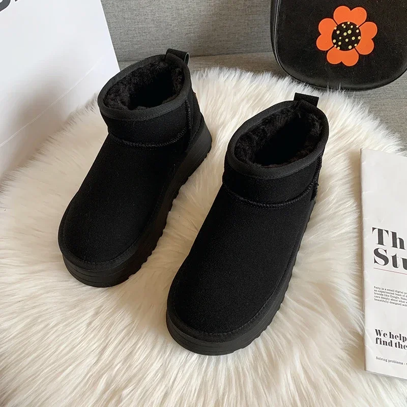 2023 Winter New Snow Boots Women's Short Tube Plush Thickened Warm Non Slip Leisure and Comfortable Women Cotton Boots