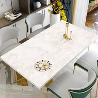 Nappe de Table en verre souple, motif marbre noir et blanc, Texture cuir, tapis de couverture de Table, décoration de cuisine, de maison, de salon, nouvel arrivage 3