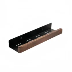 Wall-Mounted Wooden Bathroom Storage & Shower Organizer - 50CM (Black)