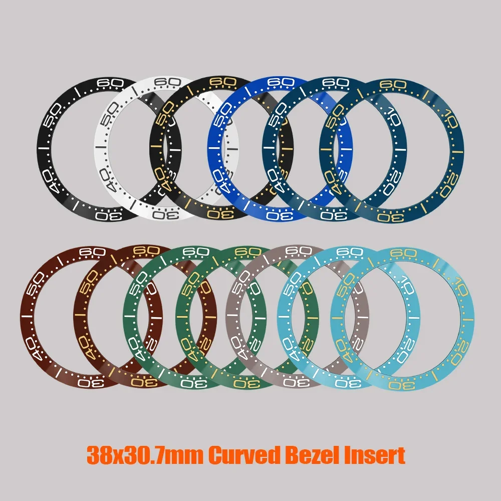 38mmx30.7mm Seamaster Ceramic Bezel Insert Fit for Sub SRPD Seamaster 300 Watch Case 60 min index Curved Bezel Ring Parts