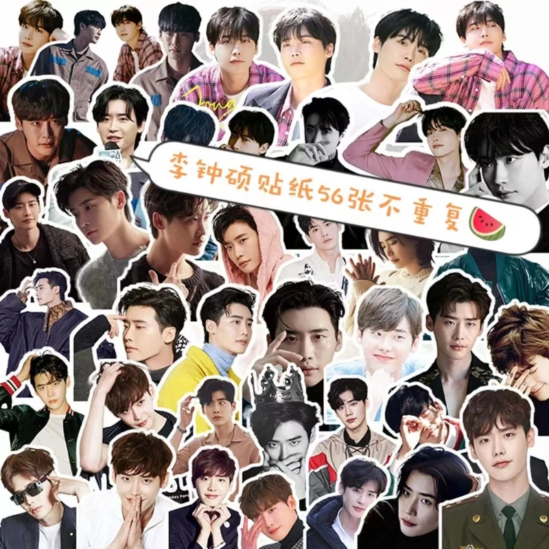 

56PC/SET Lee Jong Suk Magazine Cover Poster Stickers Korean TV Big Mouth Hand Account Materials Notebook Cup Phone DIY Sticker