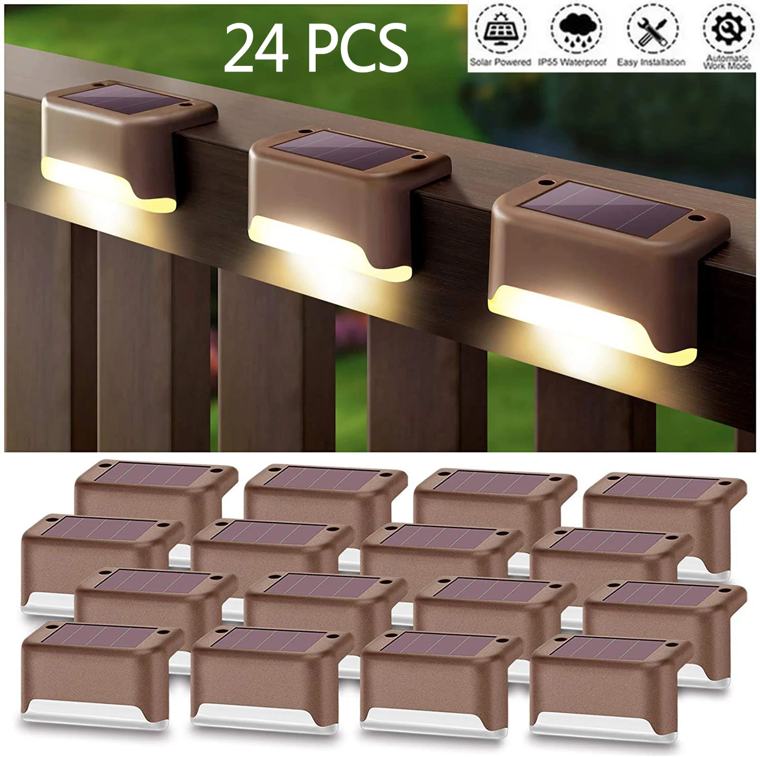 

LED Solar Step Lamp Outdoor Path Stair Light Garden Yard Light Waterproof Balcony Light solar lights for garden Step Patio Fence