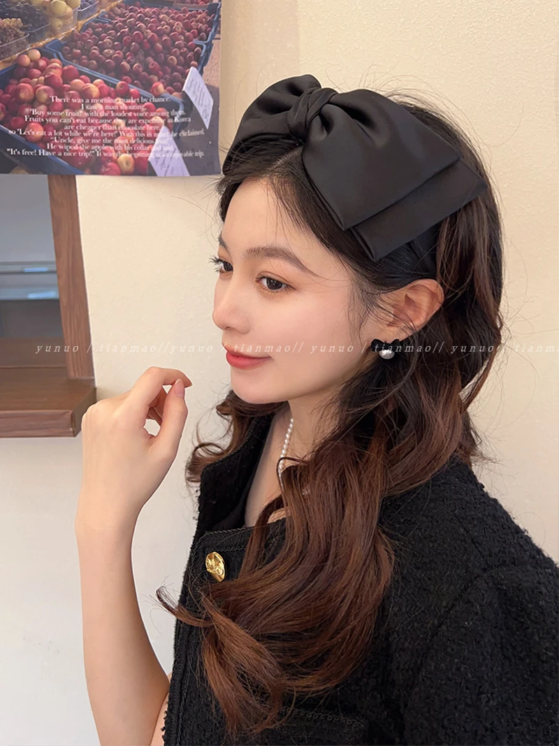 Retro Elegant Headband Fashion Women Simple Personality Bow -  Singapore
