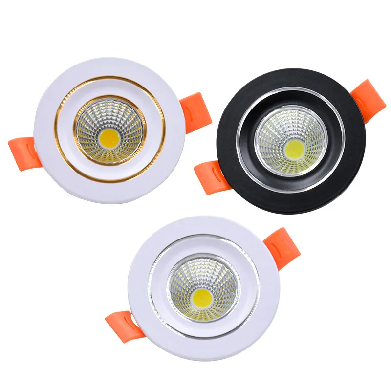 

Dimmable Circular Spot 180 ° Angle Adjustable LED Embedded COB Downlight Inbuilt Ceiling Light Background Focus Flushbonading