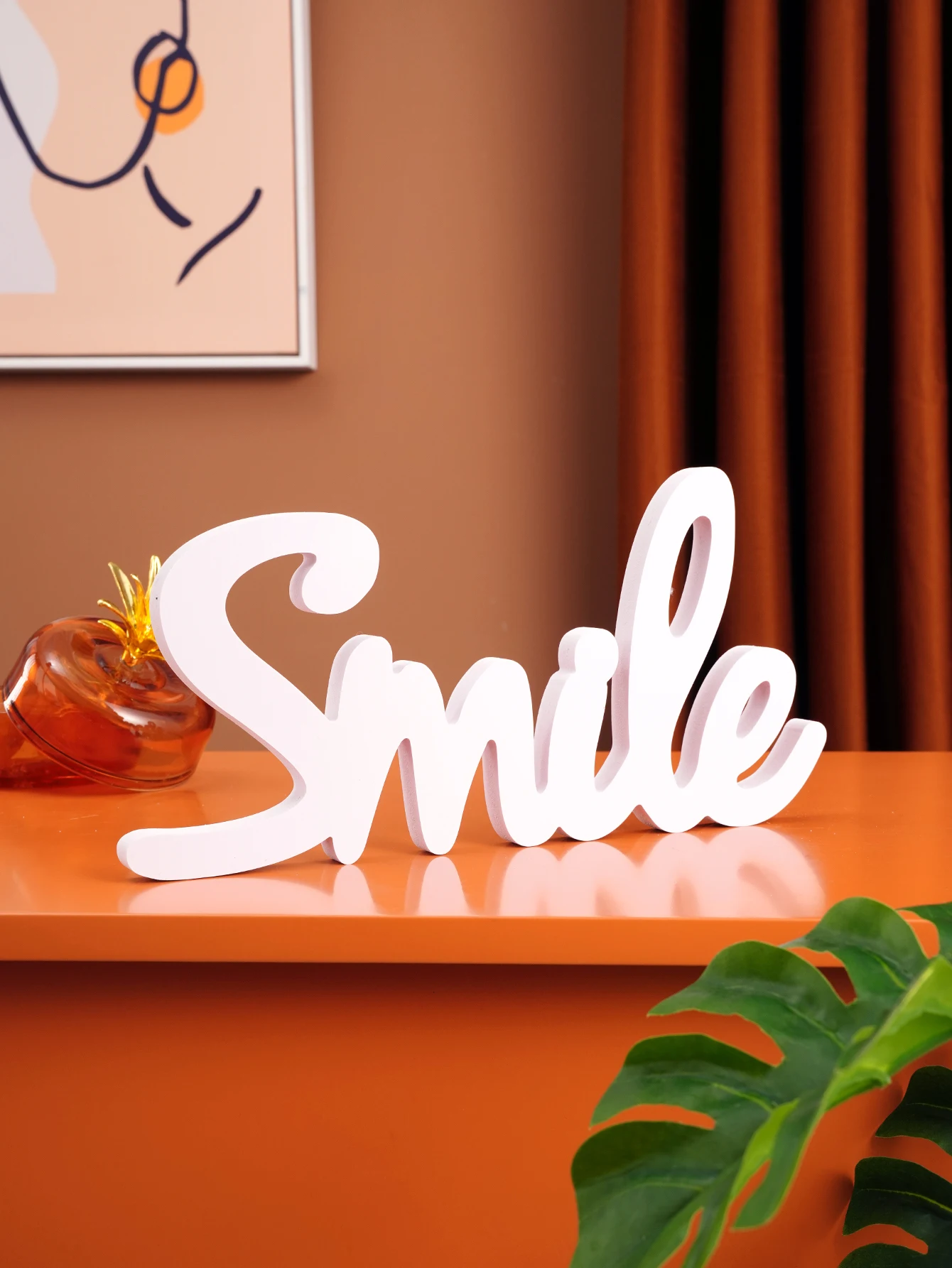 1 Sheaf sheet material SMILE letter decoration, suitable for holidays, anniversaries, wedding table decoration, warm home decora