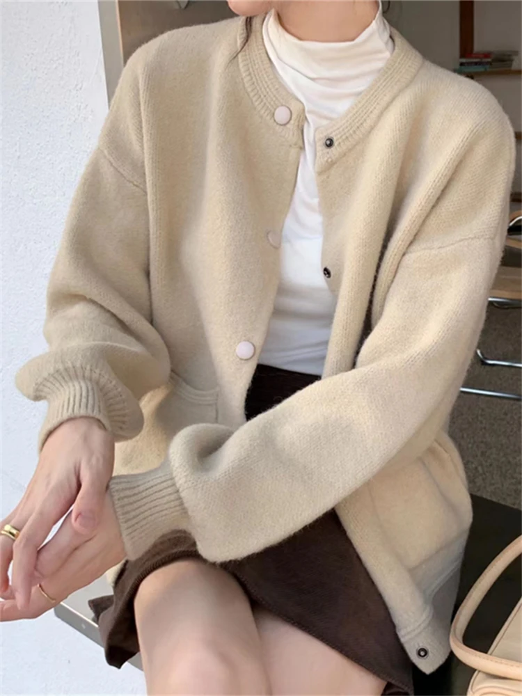 

Womens Sweaters Fall 2023 Women Clothing Oversize Autumn Vintage Loose Winter Sweater Knitted Women Cardigan Knit Button Maxi
