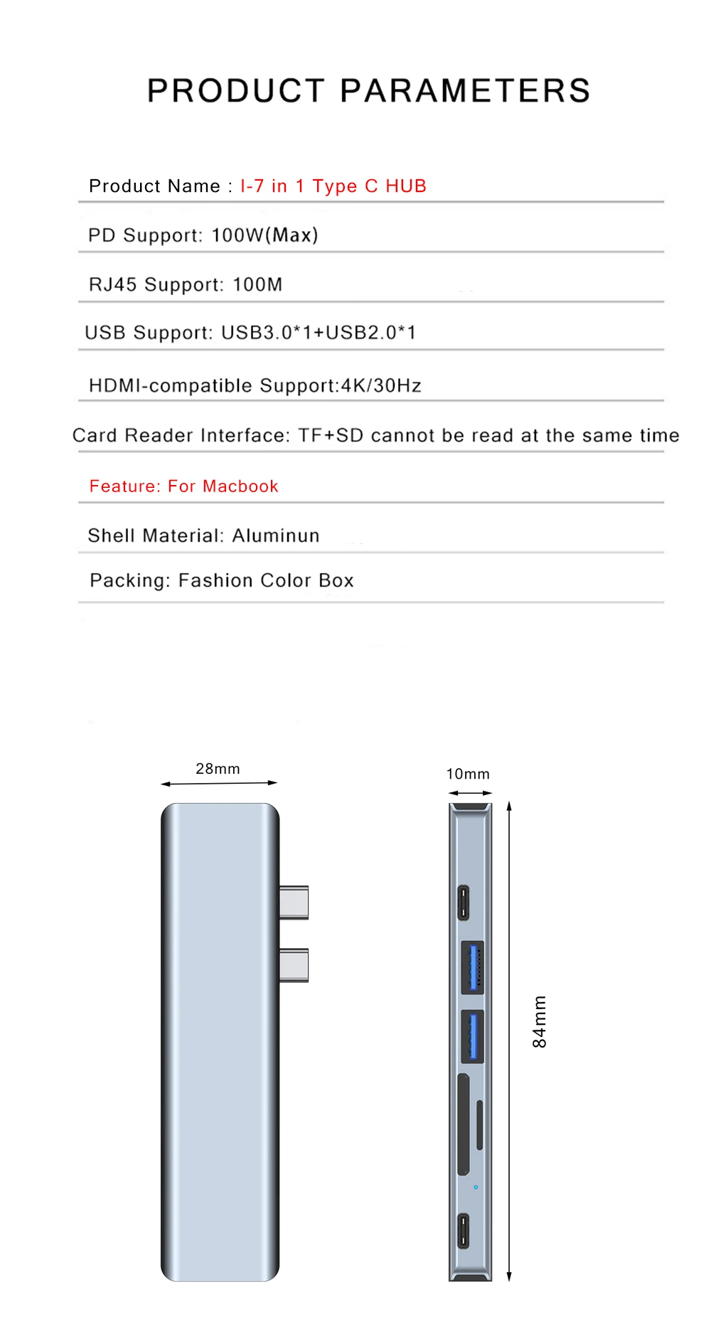airies usb en type adaptateur compatible hdmi avec lecteur de carte charge rapide pd pour ordinateur portable