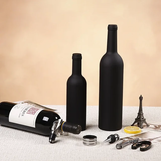 Tire-bouchon Ouvre-Bouteille Accessoires Cadeau Lot de 5 - Anneau Goutte à  Goutte, Coupe-Feuille, Verseur de Vin et Bouchon pour les Amateurs de Vin  Noir 