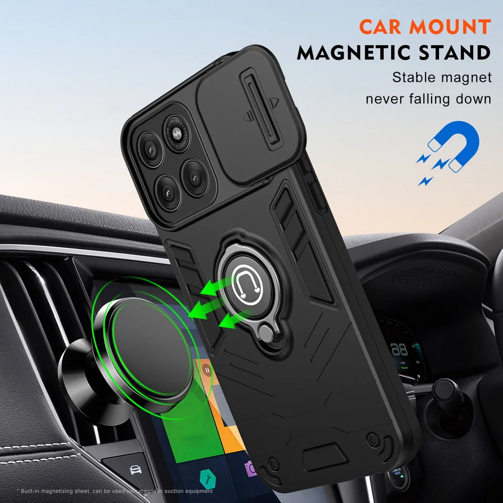 Sleek Metal Finger Holder Case with Sliding Window