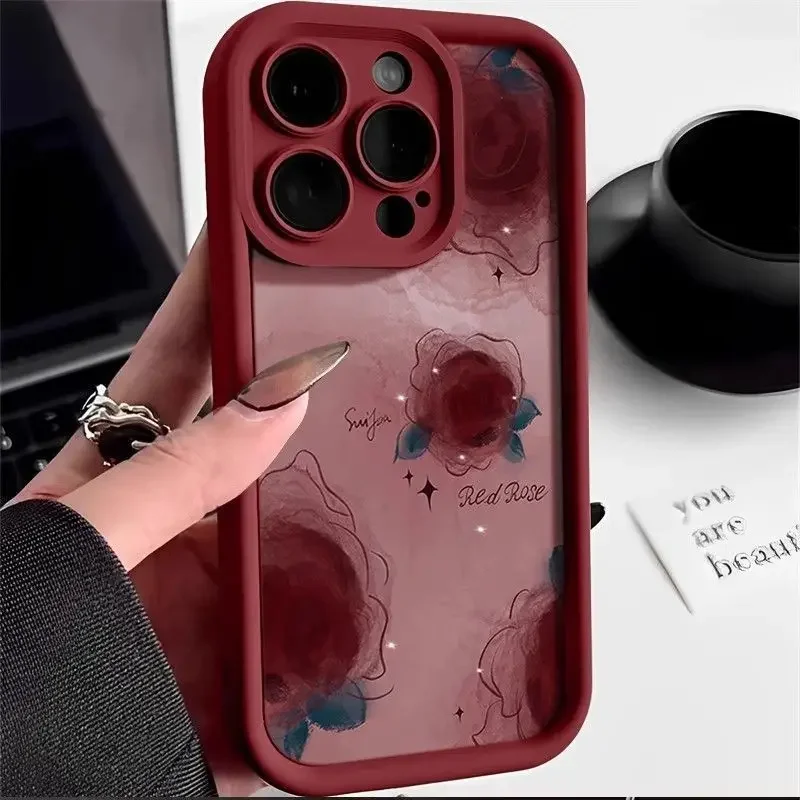 Elegant Floral Shockproof Phone Case - Soft and Fashionable Design
