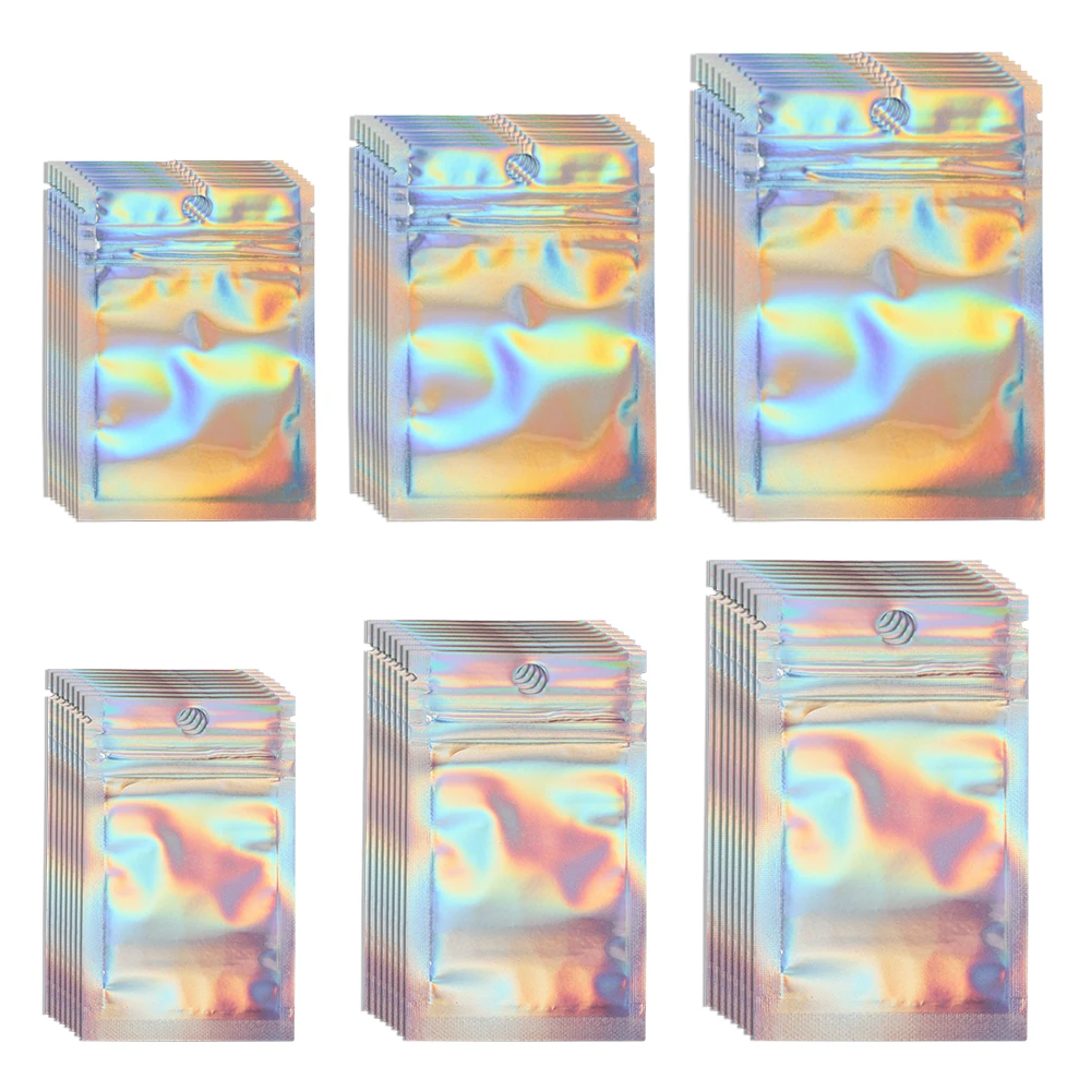 SOFPLATE 100Pcs 2.8 X 4 Pouces Sachet Plastique Refermable Pochette Plastique Rangement Bijoux Scellante à Fermeture Éclair Organisateur Anti