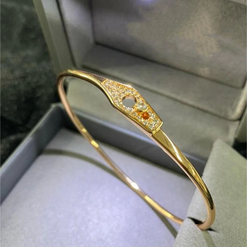 

French Luxury Dinhvan Brand Serrure Bracelet 925 Silver Platinum Zircon Minimalist Precious Fashion Women's Gift Free Shipping