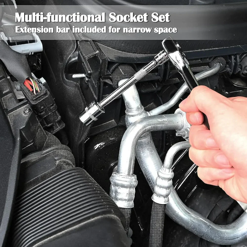 Description Picture 6 of item12pcs 1/2 Inch Socket Wrench Set Metric Impact Sockets Ratchet Spanner Complete Tool Kit Professional Garage Repair Tool