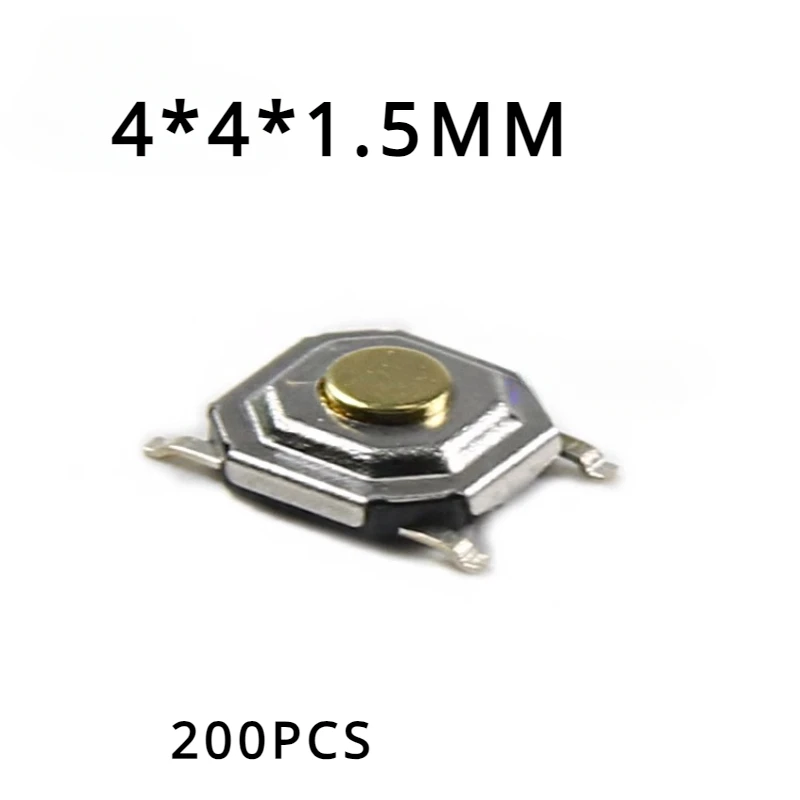 

200 pcs/Lot Button Switch SMD Button Switch 4X4X1.5MM Tactile Tact Push Button Micro Switch Momentary 4*4*1.5MM