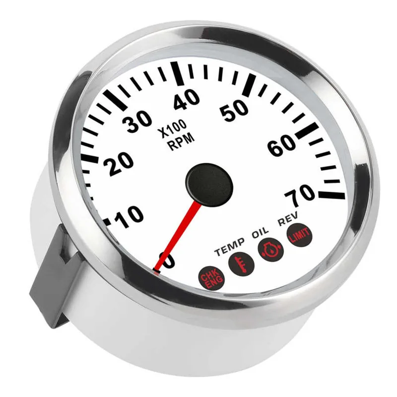 

0-7000RPM Red Backlight Tachometers 85mm Lcd Revolution Meters with Temp Oil Pressure RPM Alarm Function for Car Boat Vessel Rv