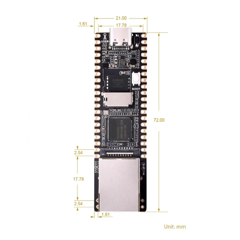 For Luckfox Pico Plus/RV1103 Linux Development Board Cortex-A7 1.2Ghz+Type-C Integrated RISC-V MCU