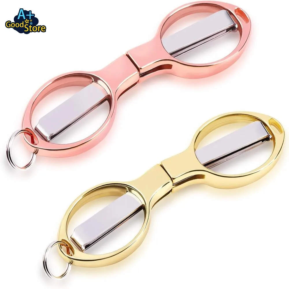 

Portable Folding Scissors Solid Color Glasses Shape Paper Cutters Students Diy Tools Sewing Tailor Trimming Fishing Line Scissor