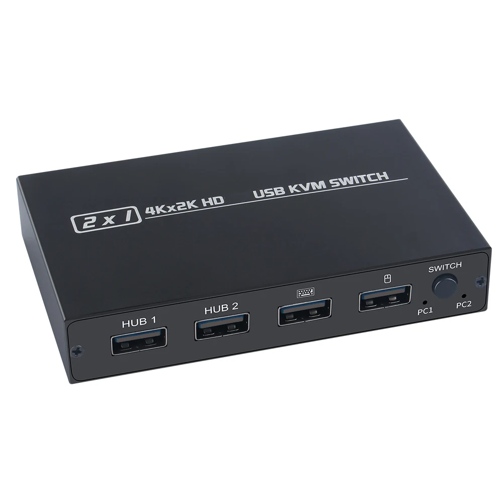 Kvm Switch Splitter 2-port Hdtv Usb Plug And Play Quente para Monitor Compartilhado Teclado e Mouse Adaptável Impressora Hdcp 4kx2k