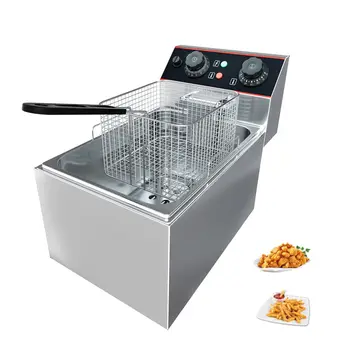 6L / 8L Commercial Deep Fryer,Stainless Steel Countertop Electric Deep Fryer with Basket, Easy to Clean 1