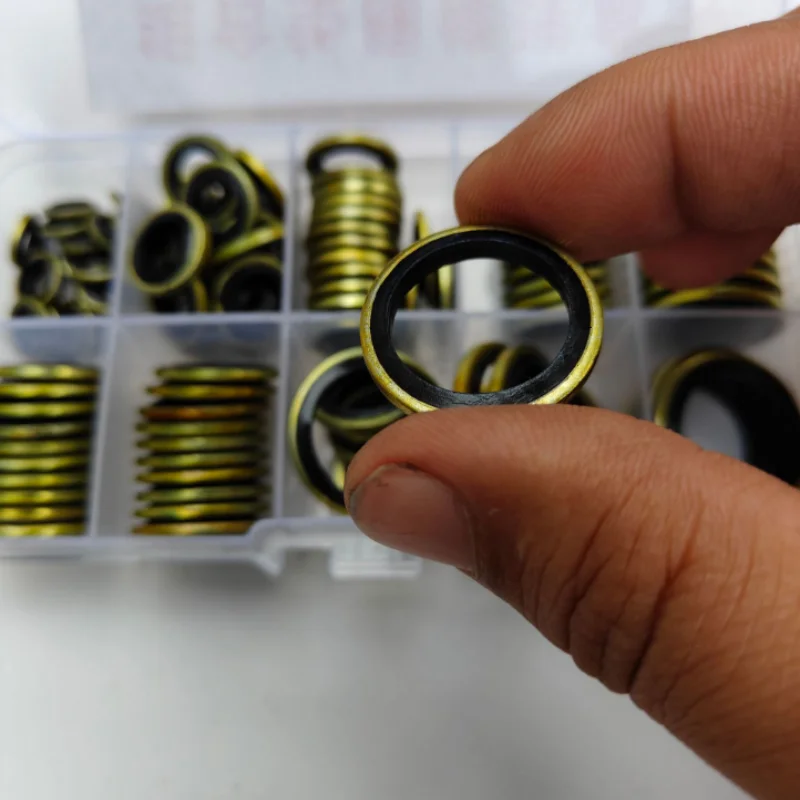 110pcs Bonded Seal Sealing Ring Assortment Kit Oil Drain Screw Combined Washer Seal Set M6 M8 M10 M12 M14 M16 M18