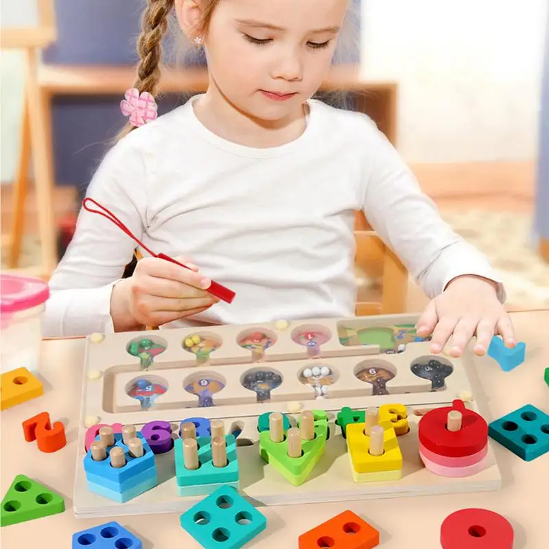 

Wooden Color Matching Board Montessori Activity Board Toy Maze Educational Fine Motor Travel Toys For Kids Preschoolers