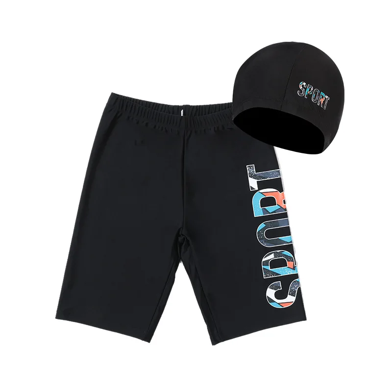 (140-190cm) Mens Swimsuit Jammers Teenagers Training Swimsuit Racing Swimming Shorts Boys Swimwear Men Beach Surfing Swim Trunks