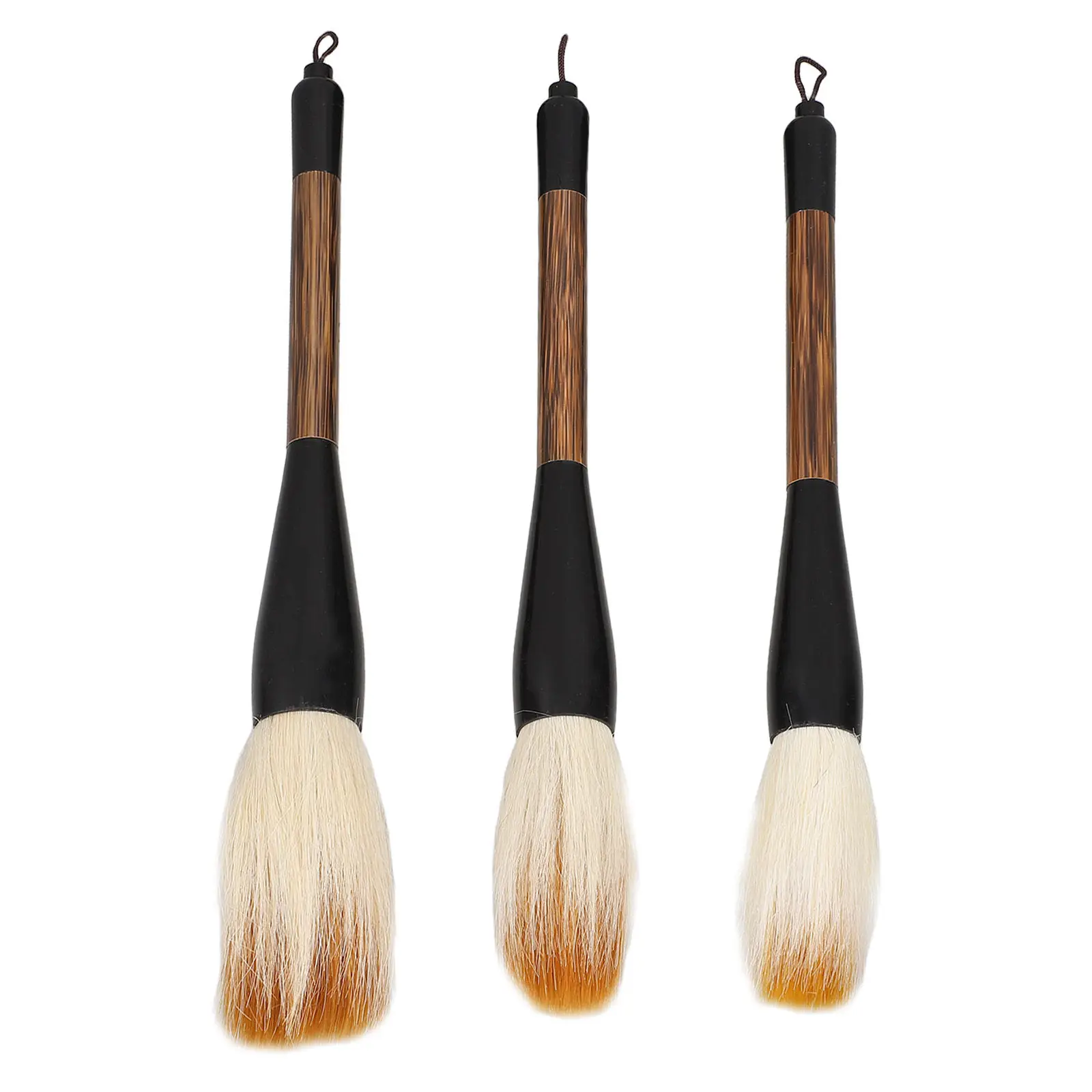 3Pcs 대형 중국 서예 브러쉬 세트 초보자를위한 부드러운 잉크 흡수 쓰기 그림..