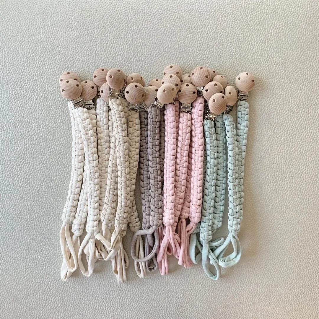 Baby Pacifier Clips Chain Handmade Crochet Newborn Anti-drop Soother Chains Nipple Dummy Holder Clip pacifier chain pacifier clip pacifier accessories
