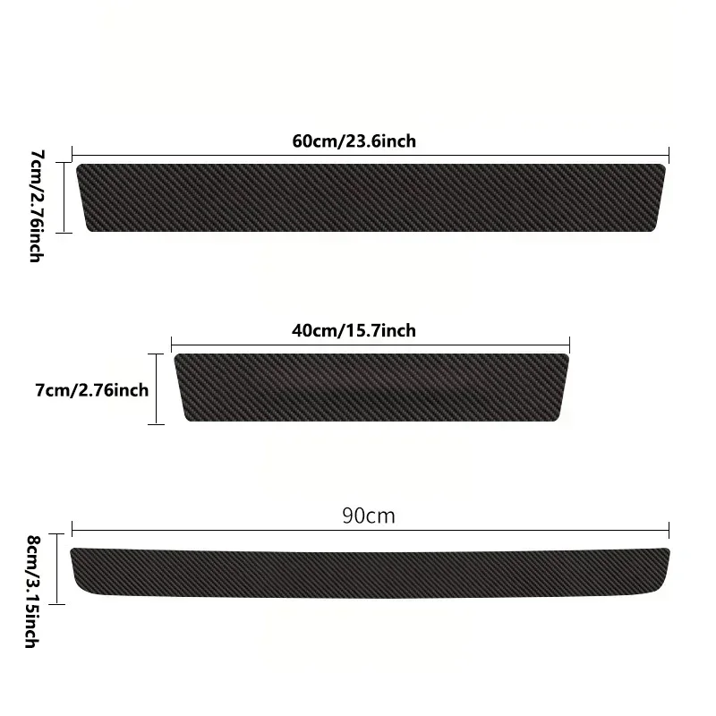 Carbon Fiber Sticker 5pcs/4pcs set Threshold Protection Strip Universal Anti-scratch Anti-collision Door Decorative