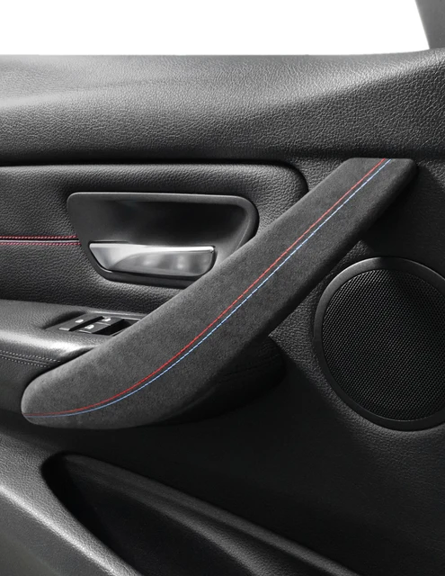 For BMW F30 F32 F34 2013-2019 Made of Alcantara Wrap Interior Trim Door  Pull Handle Cover Trim 2pcs Carbon Fiber Car Accessories