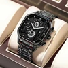 Fashion Casual Business Men Quartz Watch High-end Auto Date Big Square Dial Stainless Steel Band Watches For Man Gifts 2