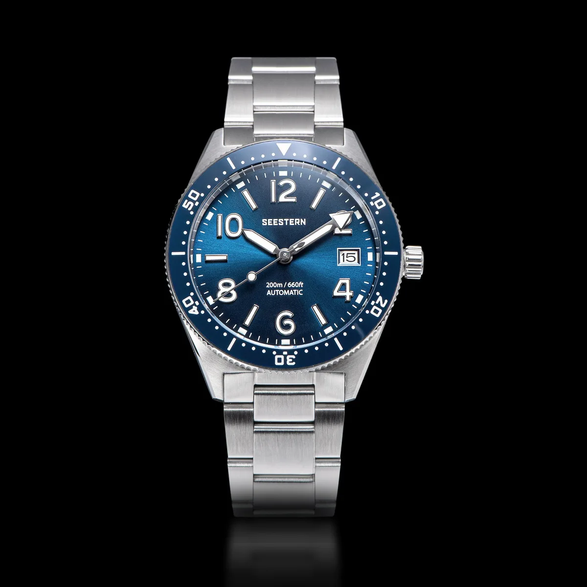 SEESTERN S434 Diving Watch of Men NH35 Automatic Movement 200M Waterproof Mechanical Wristwatches Luminous Sapphire Skeleton V2