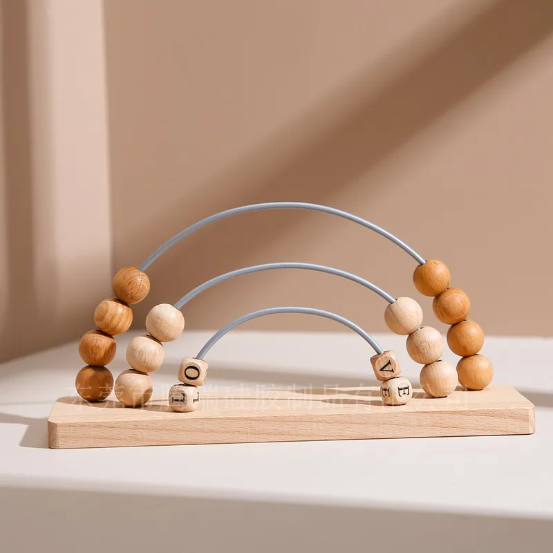 

Montessori Children's Early Education Learning Toys Kindergarten Baby Mathematical Arithmetic Plate Wooden Rainbow Calculation F