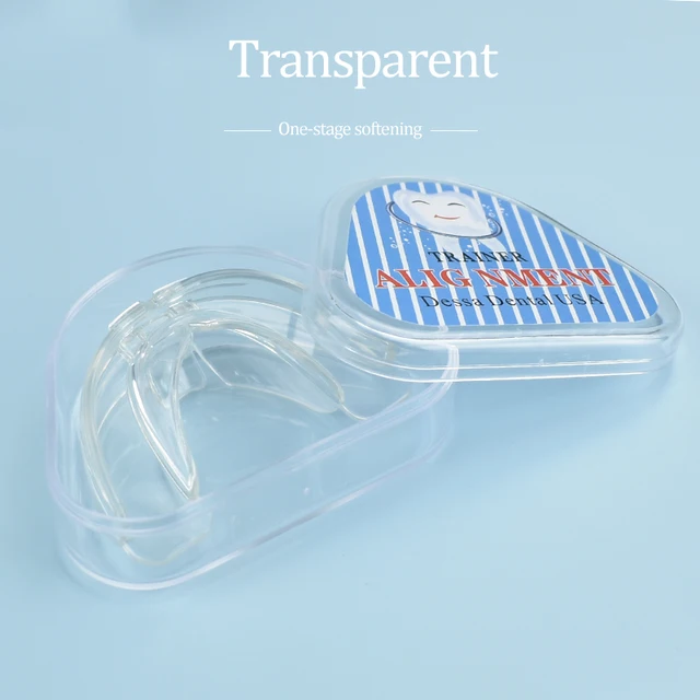 Dental Tooth Fixator Tooth Medical TPE Braces Teeth Mouthpiece Adults Retainer Soft/hard Stage Transparent/blue with Box