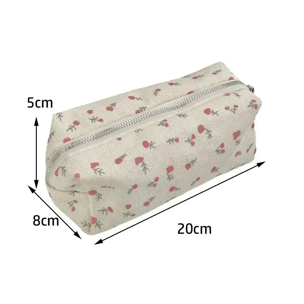 Large Capacity Pencil Case Small Fresh Floral Pen Bag Multifunctional Stationery Storage Bag Student School Organizer Supplies