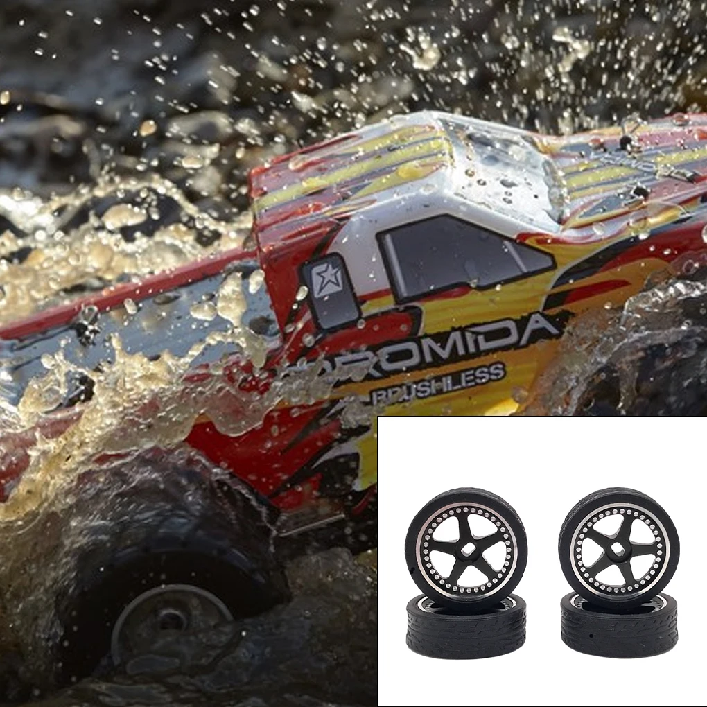 

4x27 мм шина для дрифта, металлическая колесная обода, совместимая с 1/28 Wltoys K969 27 мм, жесткий пластиковый Дрифт черный