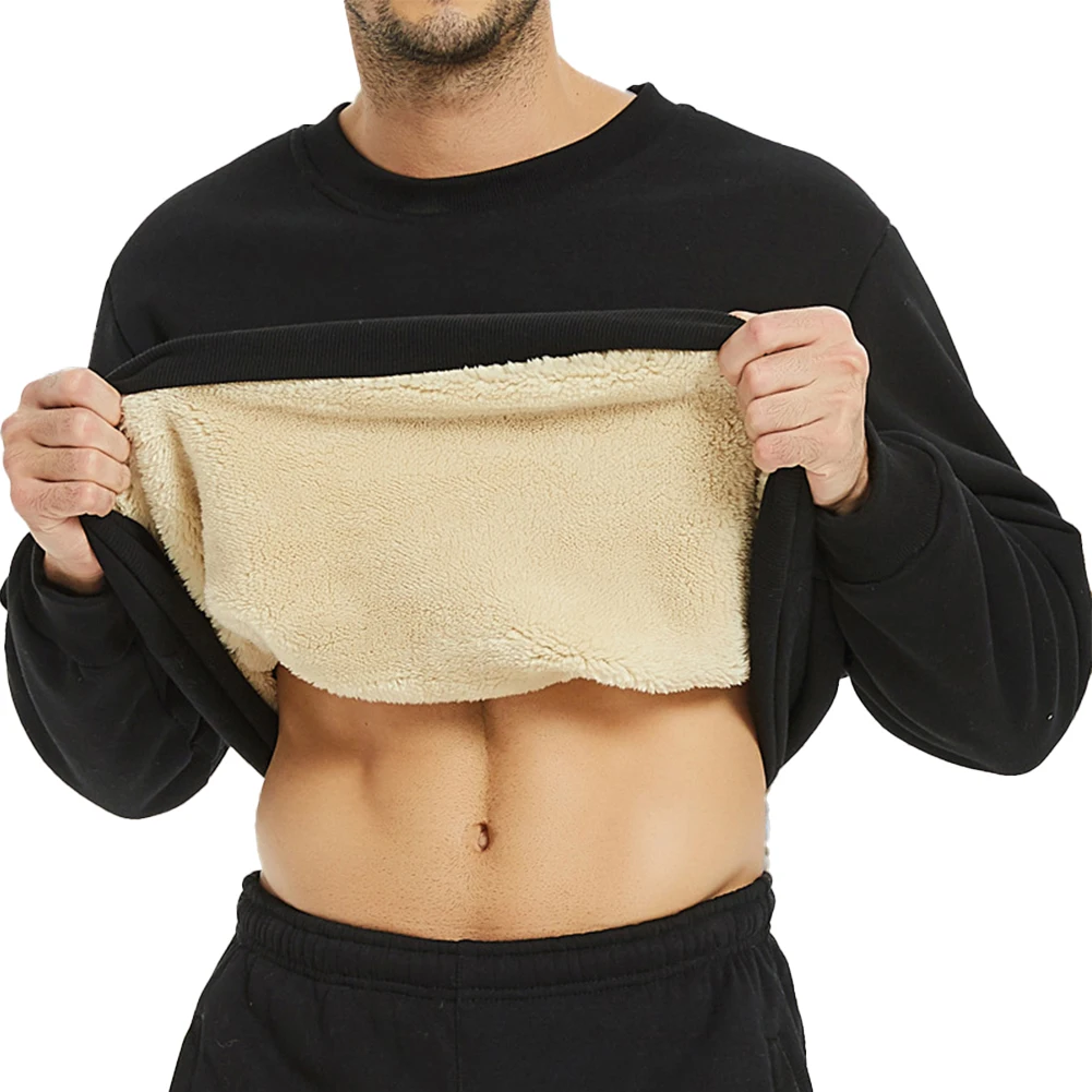 

Мужской однотонный пуловер с длинным рукавом и круглым вырезом