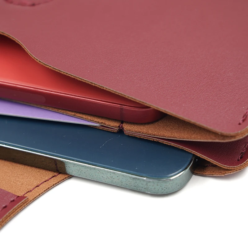Sleek Double Layer PU Leather Clutch Bag