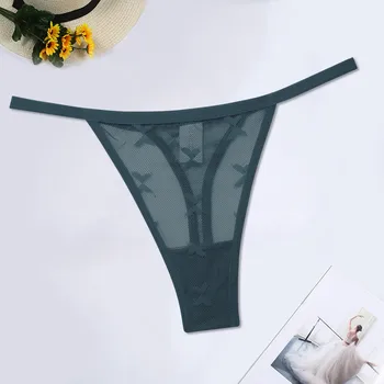 Women Lace Sexy Print Panties Low Rise Thong Crotch Mini Underwear Comfortable Underpants Female Lingerie Lenceria Para Damas 1