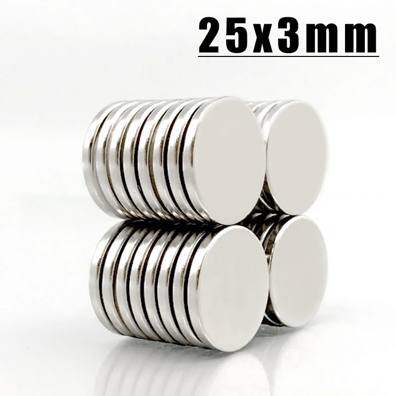 원형 초강력 영구 자석 이마네스 디스크, 25x3 네오디뮴 자석, 25mm x 3mm, N35 NdFeB, 1 개, 2 개, 5 ...