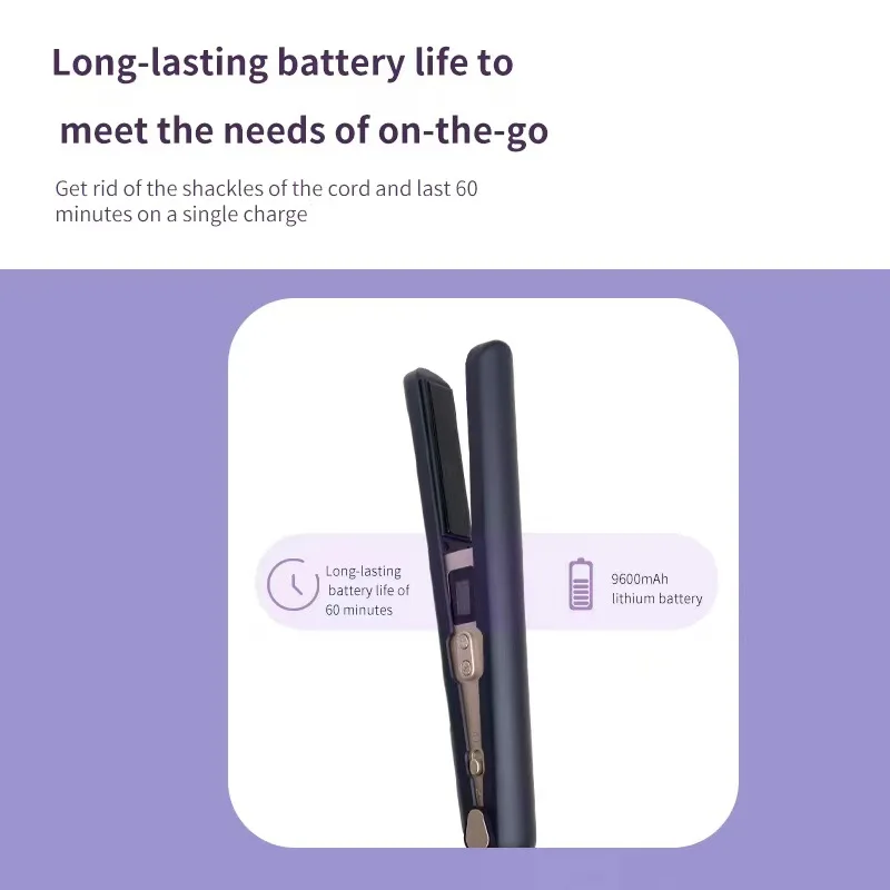 wireless hair straightener long battery life straight curly hair dual-purpose portable USB charging mini  מסלסלי שיער hot brush 3