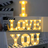 1pc White Decorative Led Light Up 6.3” Number Letters Sign Night Lights Marquee For Home Wedding Party Birthday Christmas Decor