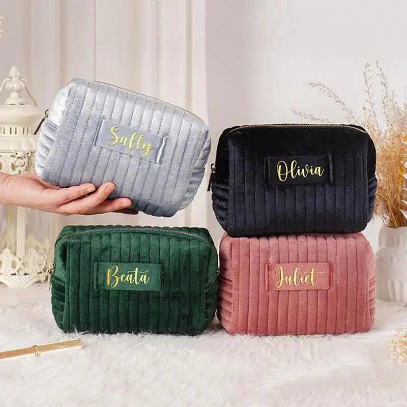 Velvet Makeup Cosmetic Bag Waterproof Travel Toiletry Bag Large Cosmetic Pouch Large Pouch Multifunctional Travel