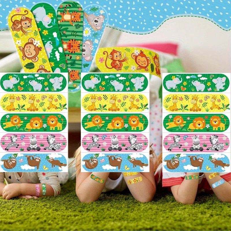 30/50pcs Christmas Elements Bandaid) PE Cartoon Bandages Flexible Adhesive Colorful Cute Bandages Fingertip Breathable Stickers