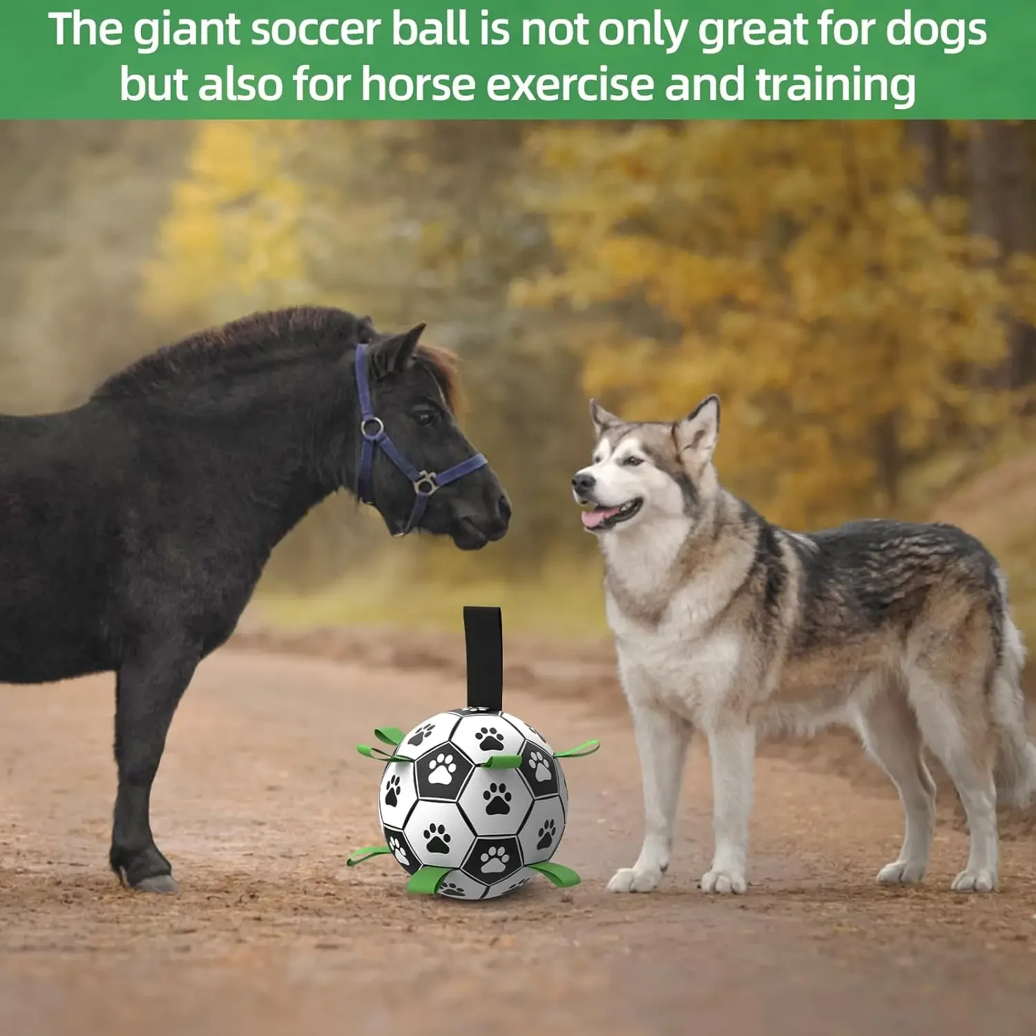 Dog Toys Extra Large Soccer Ball with Straps,Interactive Dog Toys,Durable Balls for Large Dogs